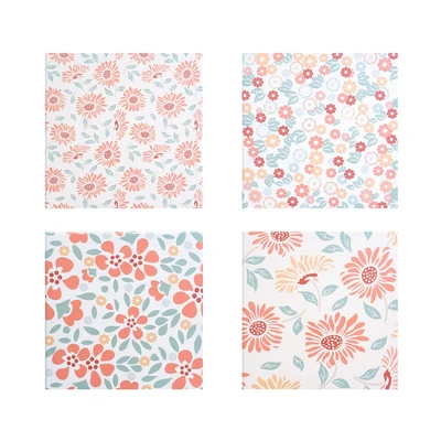 Gambar Informa Hiasan Dinding Kanvas Print Blossom 30x30 cm Set 4 Pcs - Mix