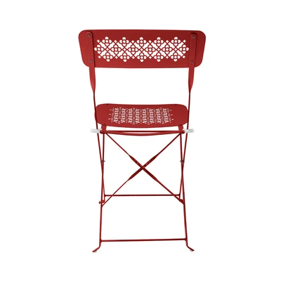 Gambar Soleil Lucia Kursi & Meja Lipat Teras Bistro Set 3 pcs - Merah