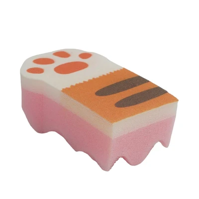Gambar Ataru Spons Scrubber Pembersih Peralatan Dapur Cat Paw - Pink