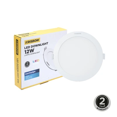 Gambar Krisbow Lampu Downlight Slim Inbow 12 Watt Cool Daylight - Putih