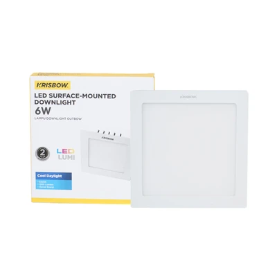 Gambar Krisbow Lampu Downlight Slim Outbow 6 Watt Warm White