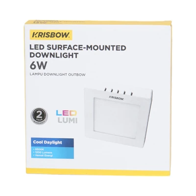 Gambar Krisbow Lampu Downlight Slim Outbow 6 Watt Warm White