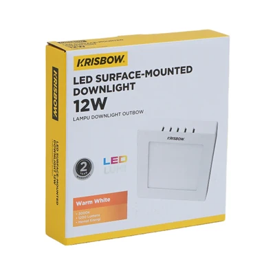 Gambar Krisbow Lampu Downlight Outbow Slim 12 Watt Warm White