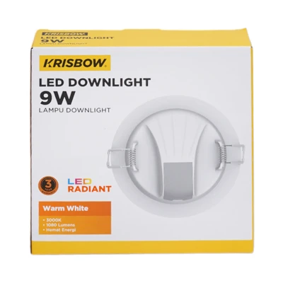 Gambar Krisbow Lampu Downlight LED Shell Inbow 9 Watt Warm White