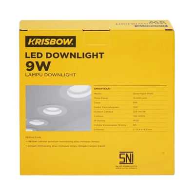 Gambar Krisbow Lampu Downlight LED Shell Inbow 9 Watt Warm White