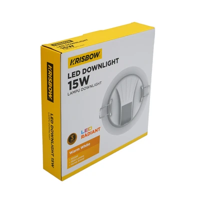 Gambar Krisbow Lampu Downlight LED Shell Inbow 15 Watt Warm White - Kuning