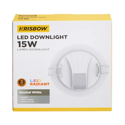 Gambar Krisbow Lampu Downlight LED Shell Inbow 15 Watt Neutral White