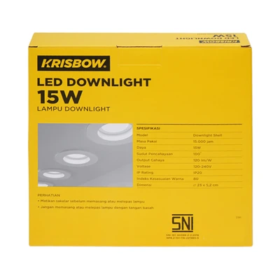 Gambar Krisbow Lampu Downlight LED Shell Inbow 15 Watt Neutral White
