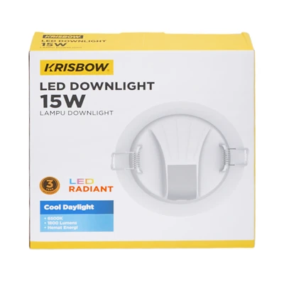 Gambar Krisbow Lampu Downlight LED Shell Inbow 15 Watt Cool Daylight