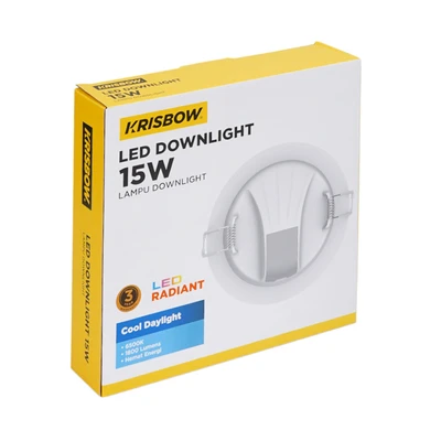 Gambar Krisbow Lampu Downlight LED Shell Inbow 15 Watt Cool Daylight