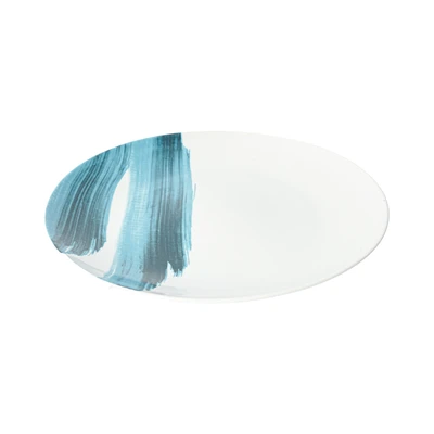 Gambar Kopin Porcelain Piring Makan Porcelain Brush 25 cm - Putih