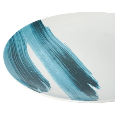 Gambar Kopin Porcelain Piring Makan Porcelain Brush 25 cm - Putih