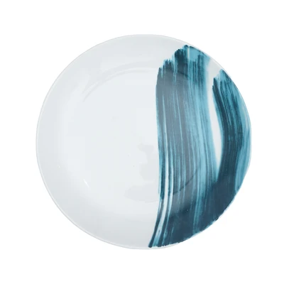 Gambar Kopin Indigo Piring Makan Porcelain Brush 20 cm - Mix