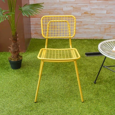 Gambar Soleil Gingham Kursi Teras - Kuning