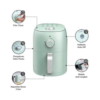 Gambar Kels 3 Ltr Landen Air Fryer - Hijau