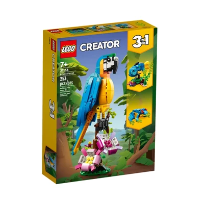 Gambar LEGO Creator Exotic Parrot 3 In 1 Set 253 Pcs 31136 - Biru/kuning