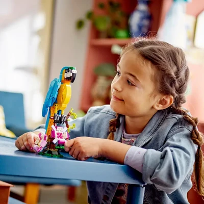 Gambar LEGO Creator Exotic Parrot 3 In 1 Set 253 Pcs 31136 - Biru/kuning