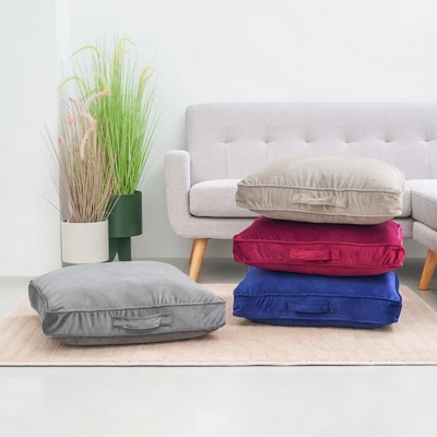 Gambar Informa Bantal Lantai Dacron Velvet Square 65x65 cm - Merah Maroon