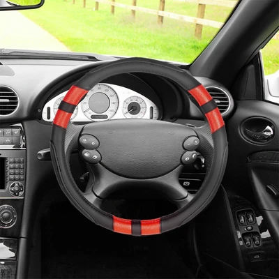 Gambar Otto Klasse Sarung Stir Mobil Grip Sporty - Hitam/Merah