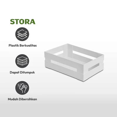 Gambar Stora Keranjang Penyimpanan Modular 30.5x22.5x22.5 cm - Putih