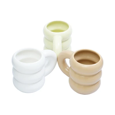 Gambar Appetite Aneko Mug Porcelain Honeycomb 300 ml Set 3 pcs - Mix