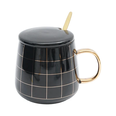 Gambar Appetite Akiho Mug Porcelain 350 ml Set 4 pcs - Hitam/Putih