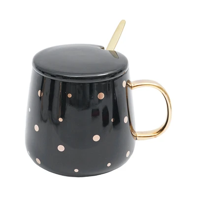 Gambar Appetite Akiho Mug Porcelain 350 ml Set 4 pcs - Hitam/Putih