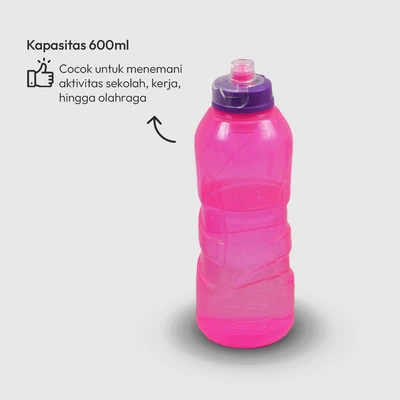 Gambar Smash Botol Minum Plastik Hydro Twist 600 ml - Pink/Ungu