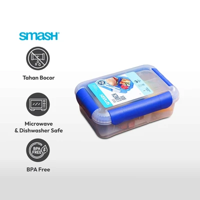 Gambar Smash Kotak Makan 3 Sekat Bento Safe 1.6 Liter - Biru Navy