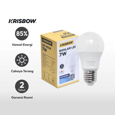 Gambar Krisbow Lumi Bohlam LED 7 Watt 700 Lumen Cool Daylight E27 - Putih