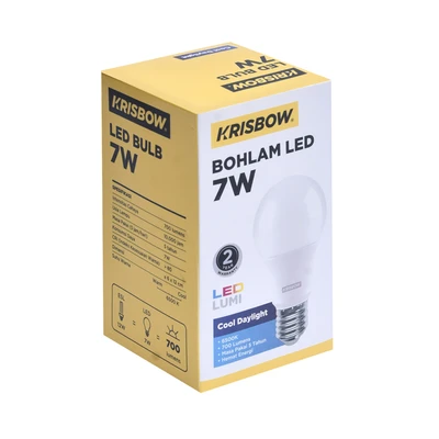 Gambar Krisbow Lumi Bohlam LED 7 Watt 700 Lumen Cool Daylight E27 - Putih