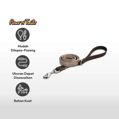 Gambar Paws N Tail Tali & Kalung Anjing Bandana Medium - Coffee