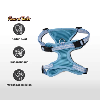 Gambar Paws N Tail Ukuran S Harness & Tali Anjing - Biru