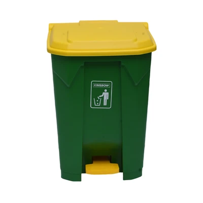 Gambar Krisbow 80 Ltr Tempat Sampah Outdoor Pedal Nw - Hijau/kuning