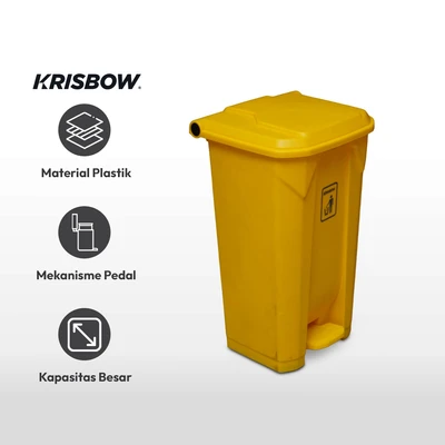 Gambar Krisbow 80 Ltr Tempat Sampah Outdoor Pedal Nw - Kuning