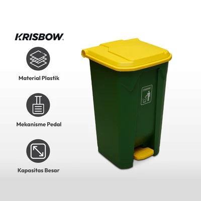 Gambar Krisbow 100 Ltr Tempat Sampah Outdoor Pedal Nw - Hijau