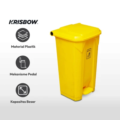 Gambar Krisbow 100 Ltr Tempat Sampah Outdoor Pedal Nw - Kuning