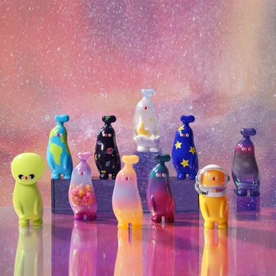 Gambar Pop Mart Minifigure Flabjacks Banana Boo Fantastic Galactic Random