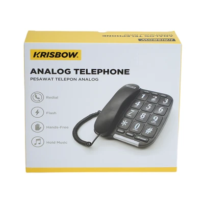 Gambar Krisbow Telepon Analog Big Button - Hitam
