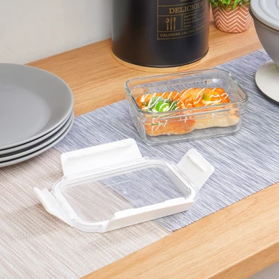 Gambar Glasslock Pure Wadah Makanan Rectangle 700 ml - Putih