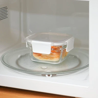 Gambar Glasslock Pure Wadah Makanan Square 440 ml - Putih