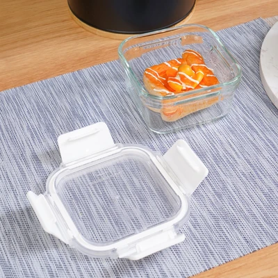 Gambar Glasslock Pure Wadah Makanan Square 440 ml - Putih