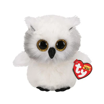 Gambar Ty Beanie Boos Boneka Austin Owl Ukuran M - Putih