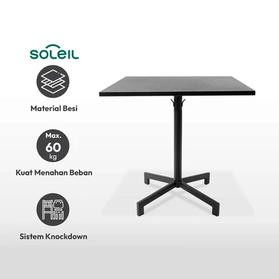 Gambar Soleil Nero Meja Teras Rectangle - Hitam