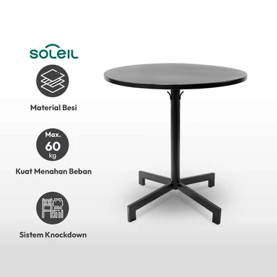 Gambar Soleil Nero Meja Teras Round - Hitam