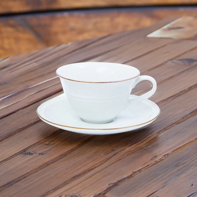 Gambar Appetite Athena Cangkir Porcelain Dengan Saucer 210 ml Set 6 pcs - Putih
