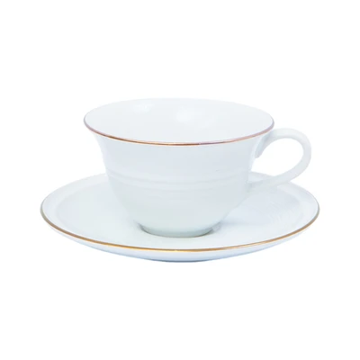 Gambar Appetite Athena Cangkir Porcelain Dengan Saucer 210 ml Set 6 pcs - Putih
