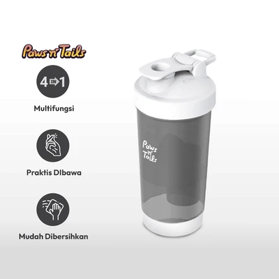 Gambar Paws N Tail Botol Minum Hewan Travel 4 In 1 - Abu-Abu