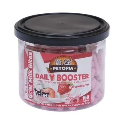 Gambar Petopia Pure Nutrition Suplemen Hewan Daily Booster Strawberry 150 Tablet