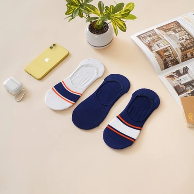 Gambar Ataru Set 3 Pasang Kaos Kaki Pria Invisible - Biru Navy
